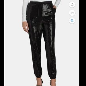 Time & Tru black sequined joggers